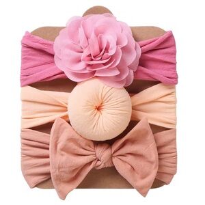 Set of Three Pink and Peach Headbands